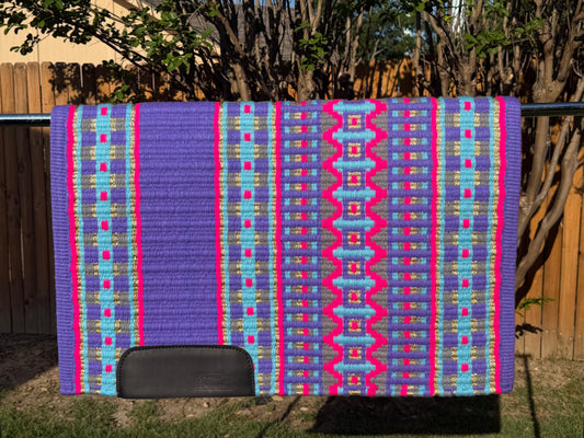 B551 Oversized Saddle Blanket Bright Lavender, Matte Metallic Gold, Grey, Neon Pink, Aqua