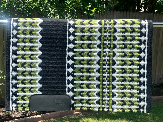 B200 Oversized Saddle Blanket black, white, sage green
