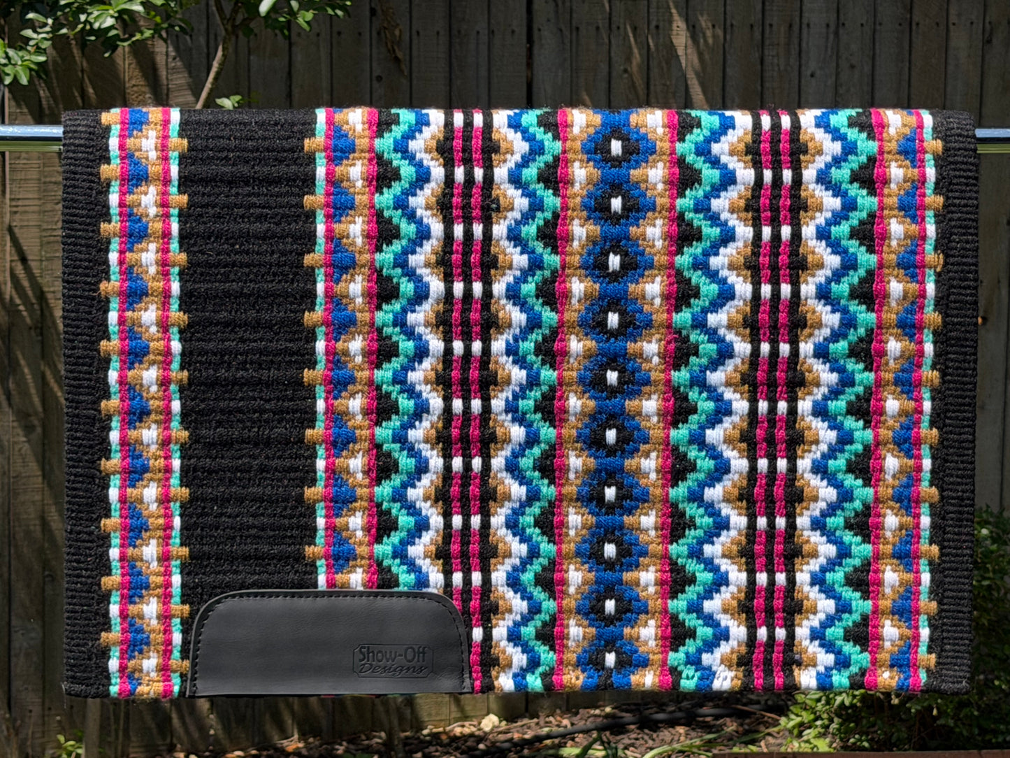 B518 Oversized Saddle Blanket Black, White, Mint Green, Raspberry, Royal Blue, French Tan
