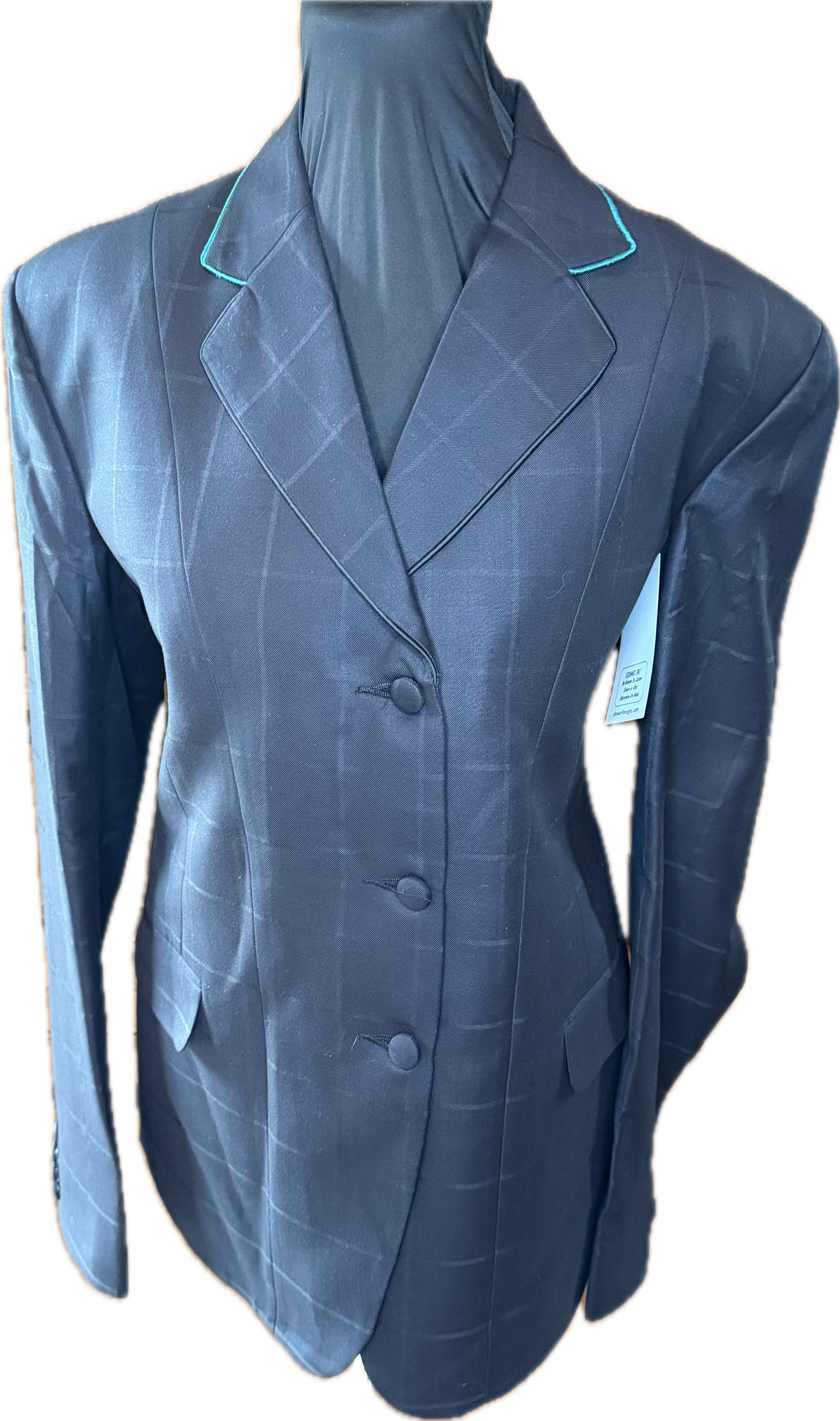 *40 Bust* Black Large Box with Teal Piping