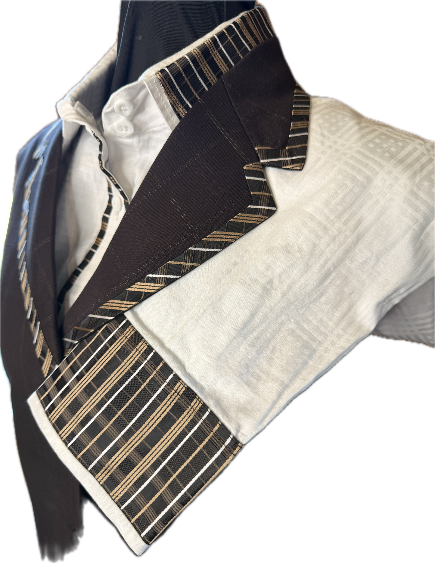 *40 Bust* Vest Set *Brown Plaid with Matching Shirt and Belt