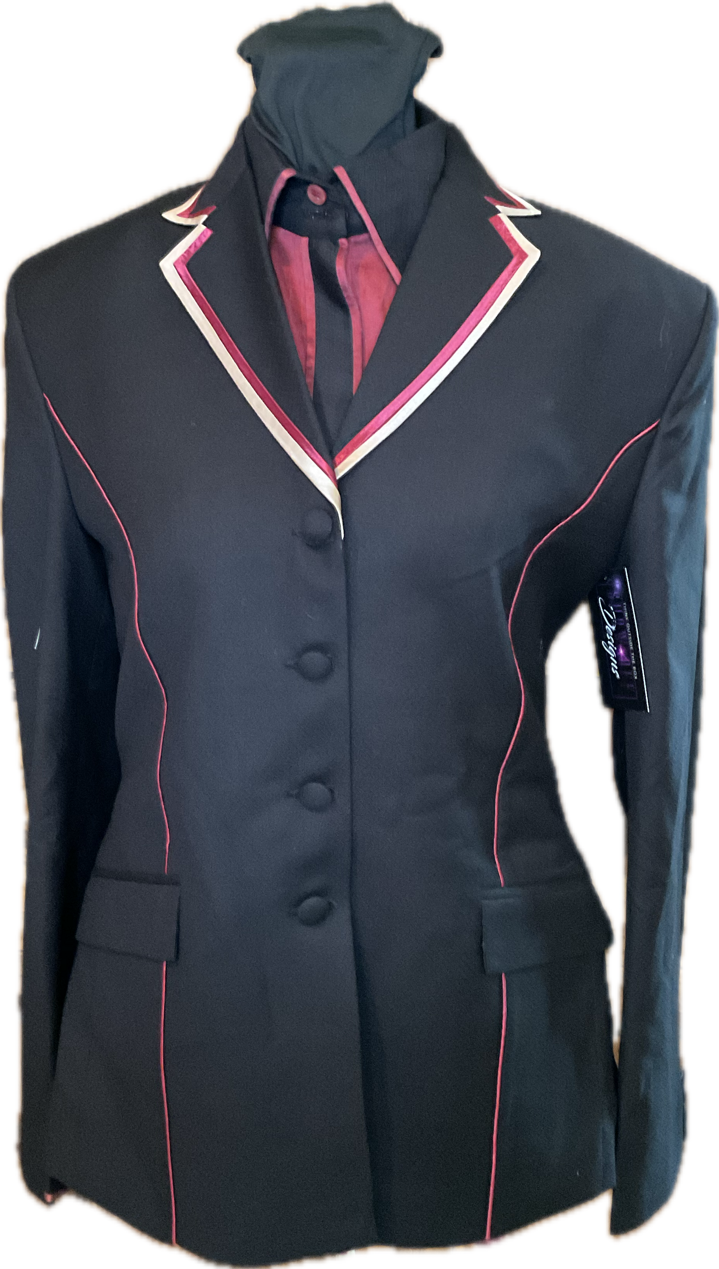 *36 Bust* Black, Burgundy and Gold Showmanship/Halter Suit Set.