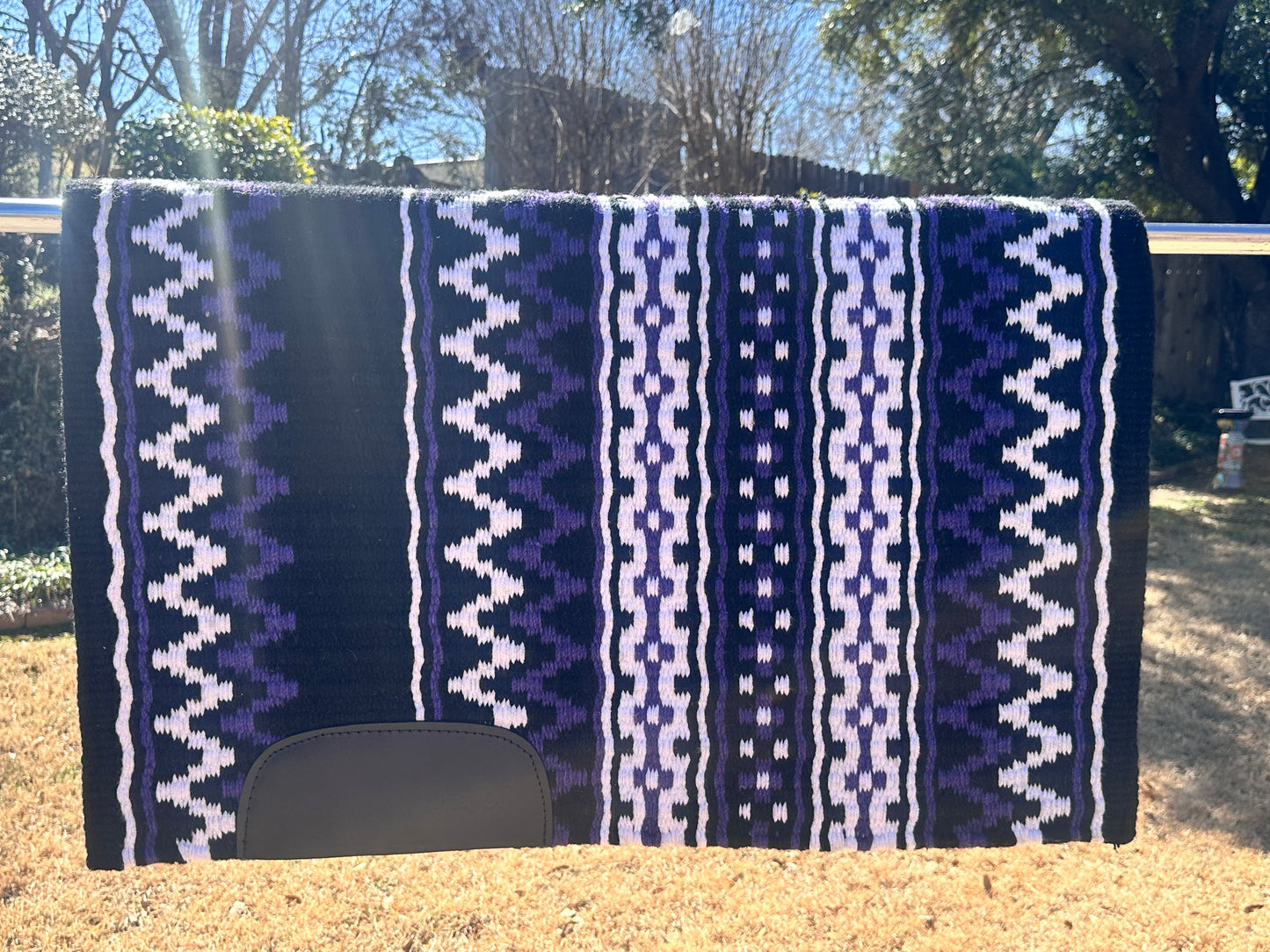 B131 Oversized Saddle Blanket black, white, show purple