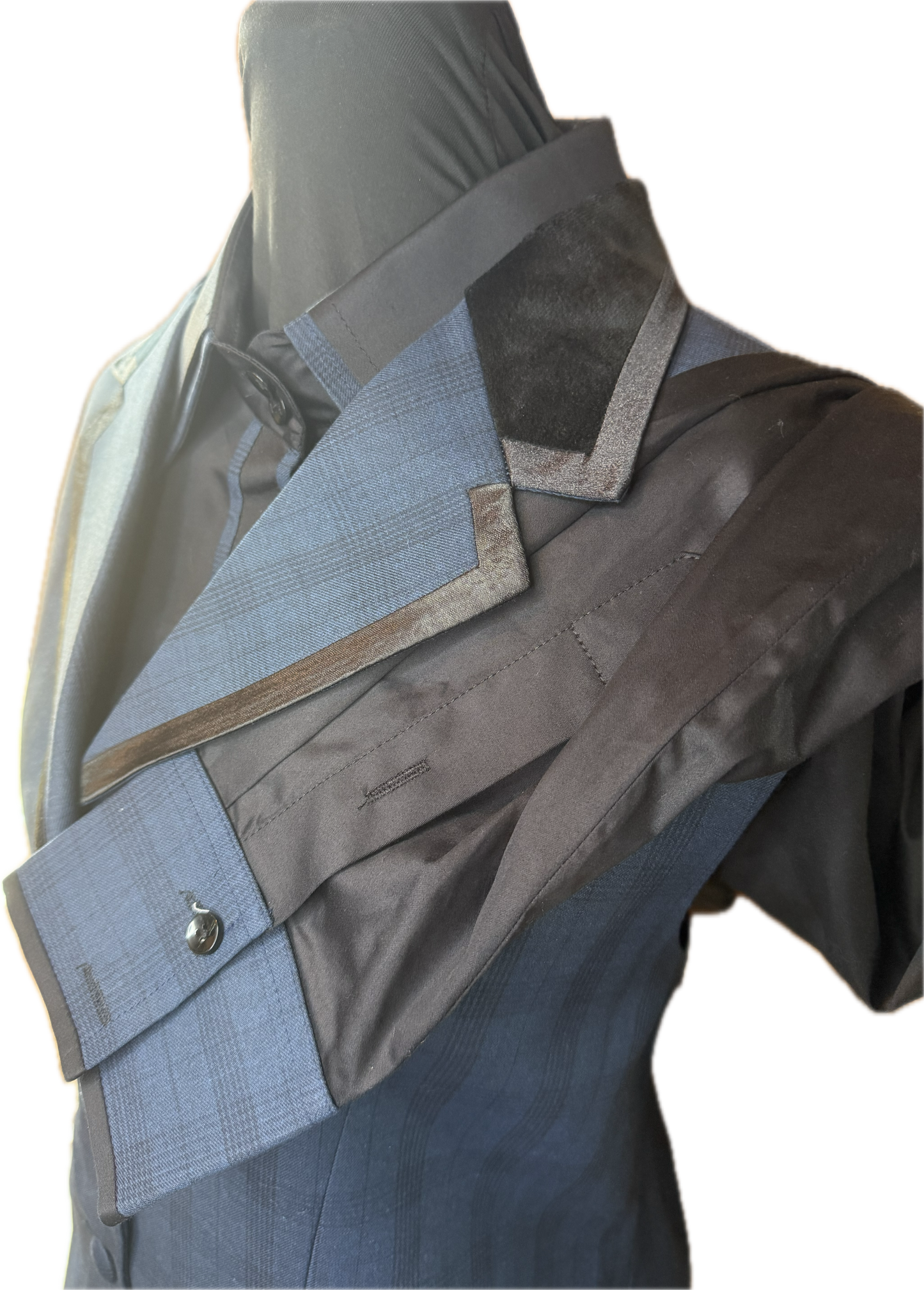 *42 Bust* Vest Set *Navy Blue Plaid and Matching Shirt