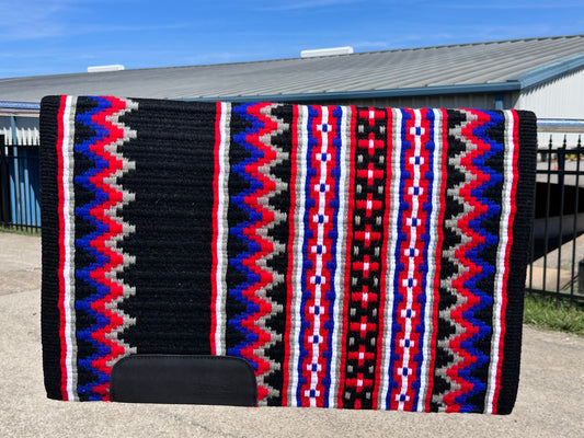B386 Oversized Saddle Blanket Show Black, Red, White, Ash, Vibrant Royal Blue