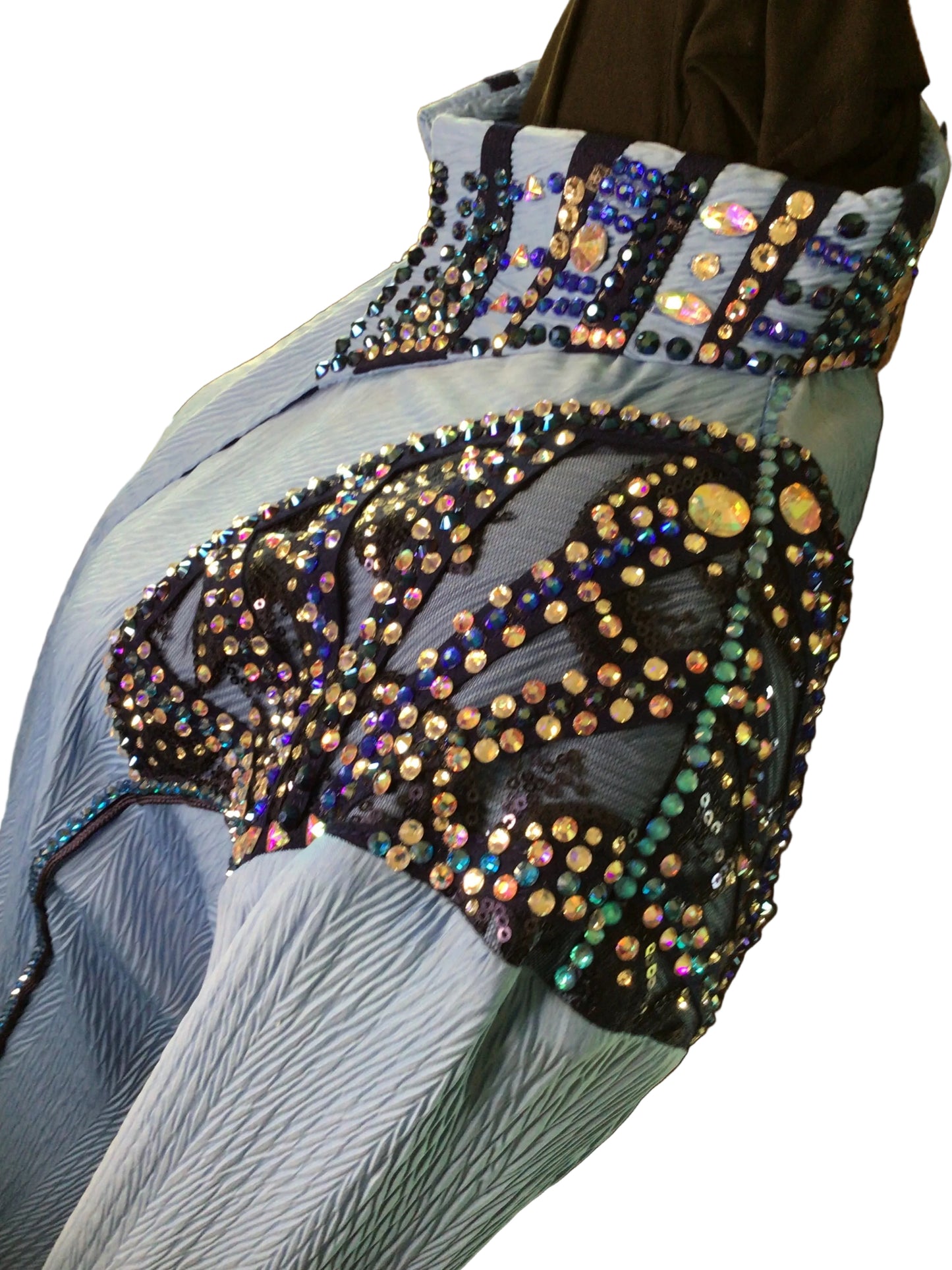 XXL Sky Blue Textured Lycra with Navy Accents