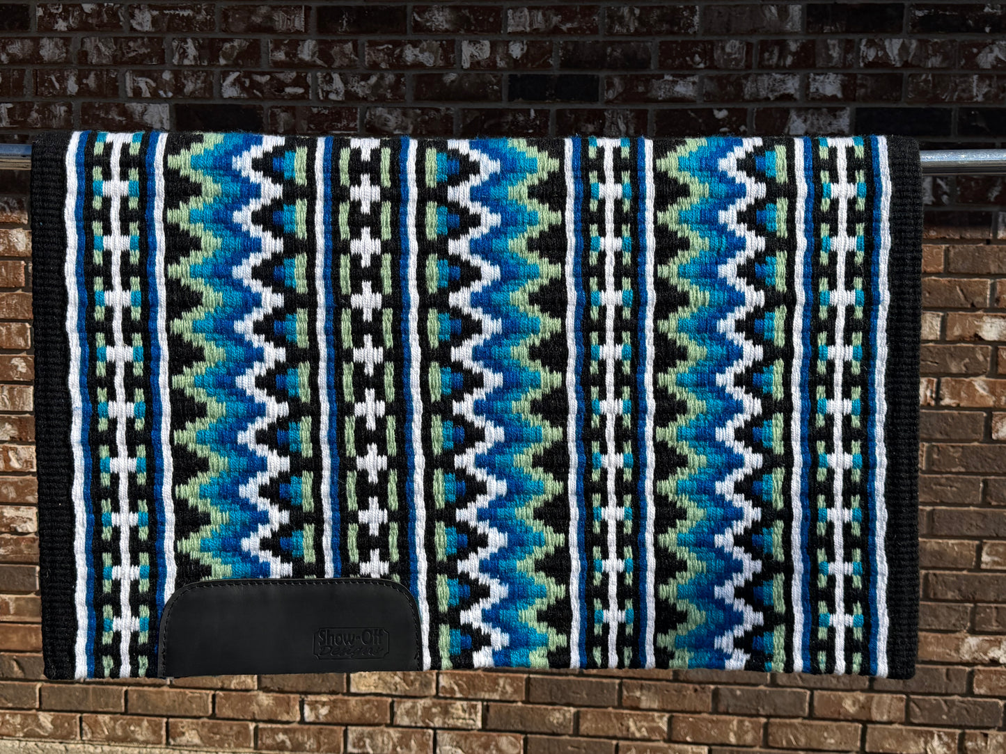 B452 Oversized Saddle Blanket Black, White, Royal Blue, Sage Green, Turquoise