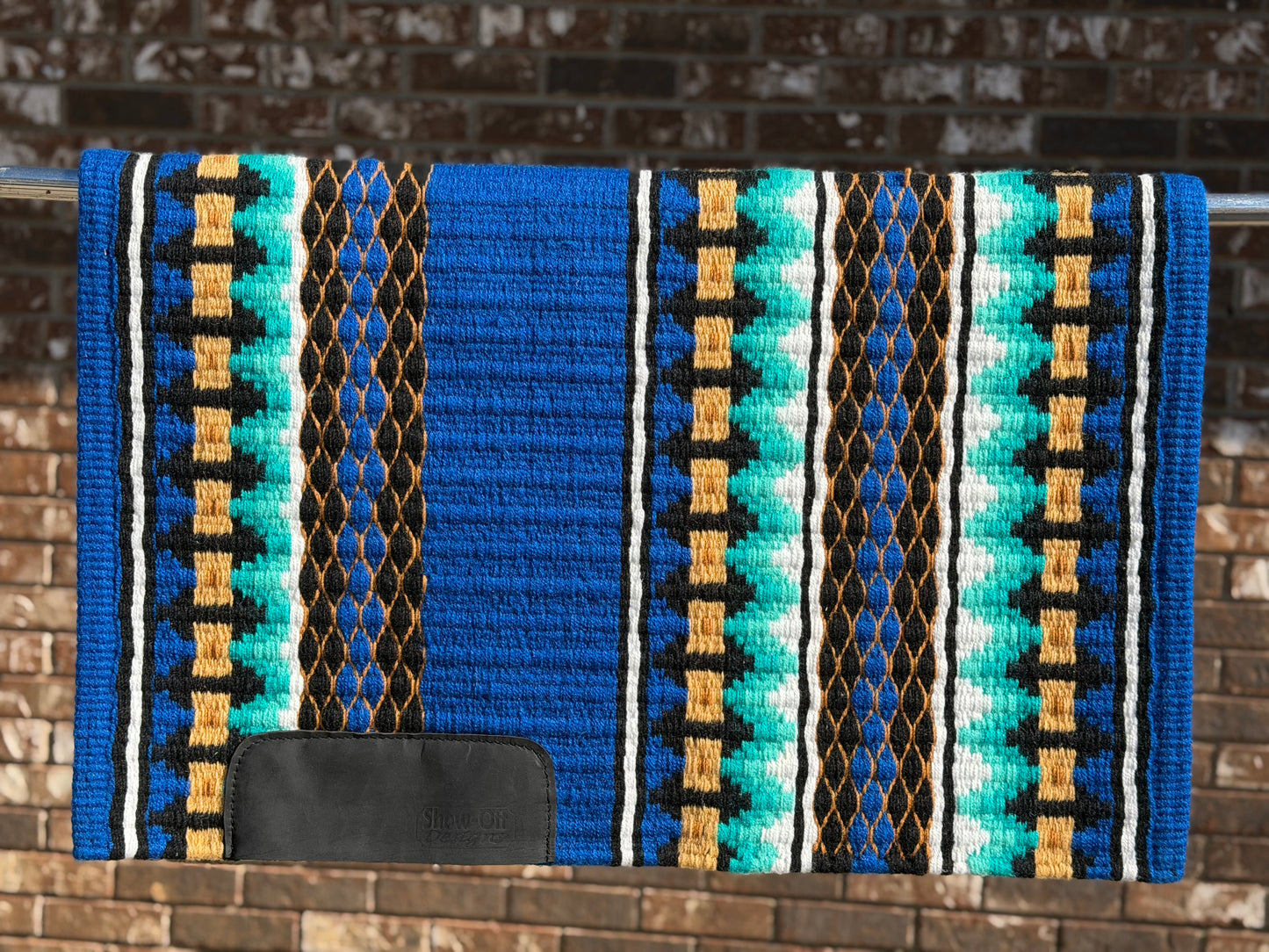 B457 Oversized Saddle Blanket Royal Blue, White, Black, Teal, Light Teal, Indian Tan, Raw Umber