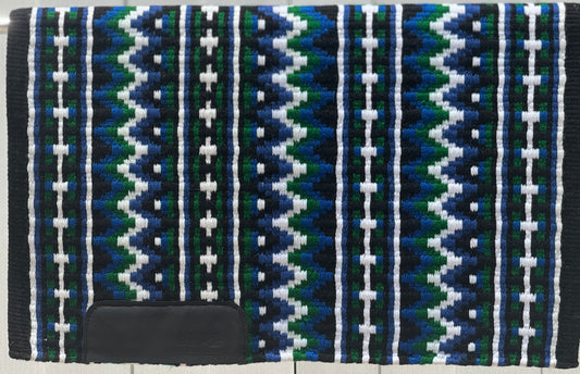 B356 Oversized Saddle Blanket Black, White, Royal Blue, Kelly Green
