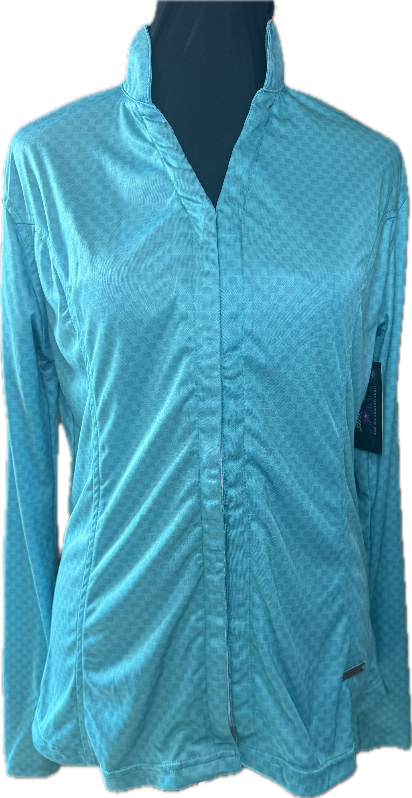 Cowboy Couture Ladies Light Teal Carbon Fiber Tunic Shirt