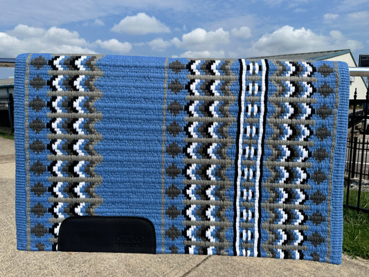 B367 Oversized Saddle Blanket Periwinkle, White, Black, Charcoal, Ash