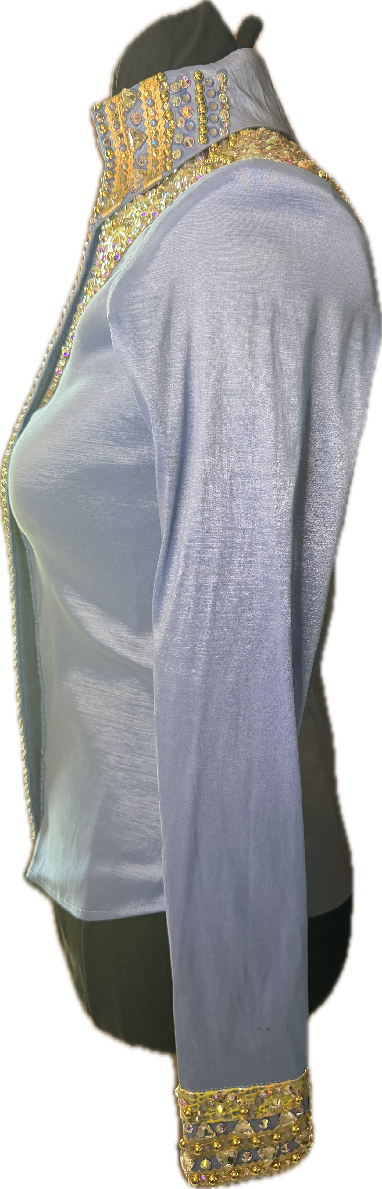XS Periwinkle Stretch Taffeta with Bright Retro Design