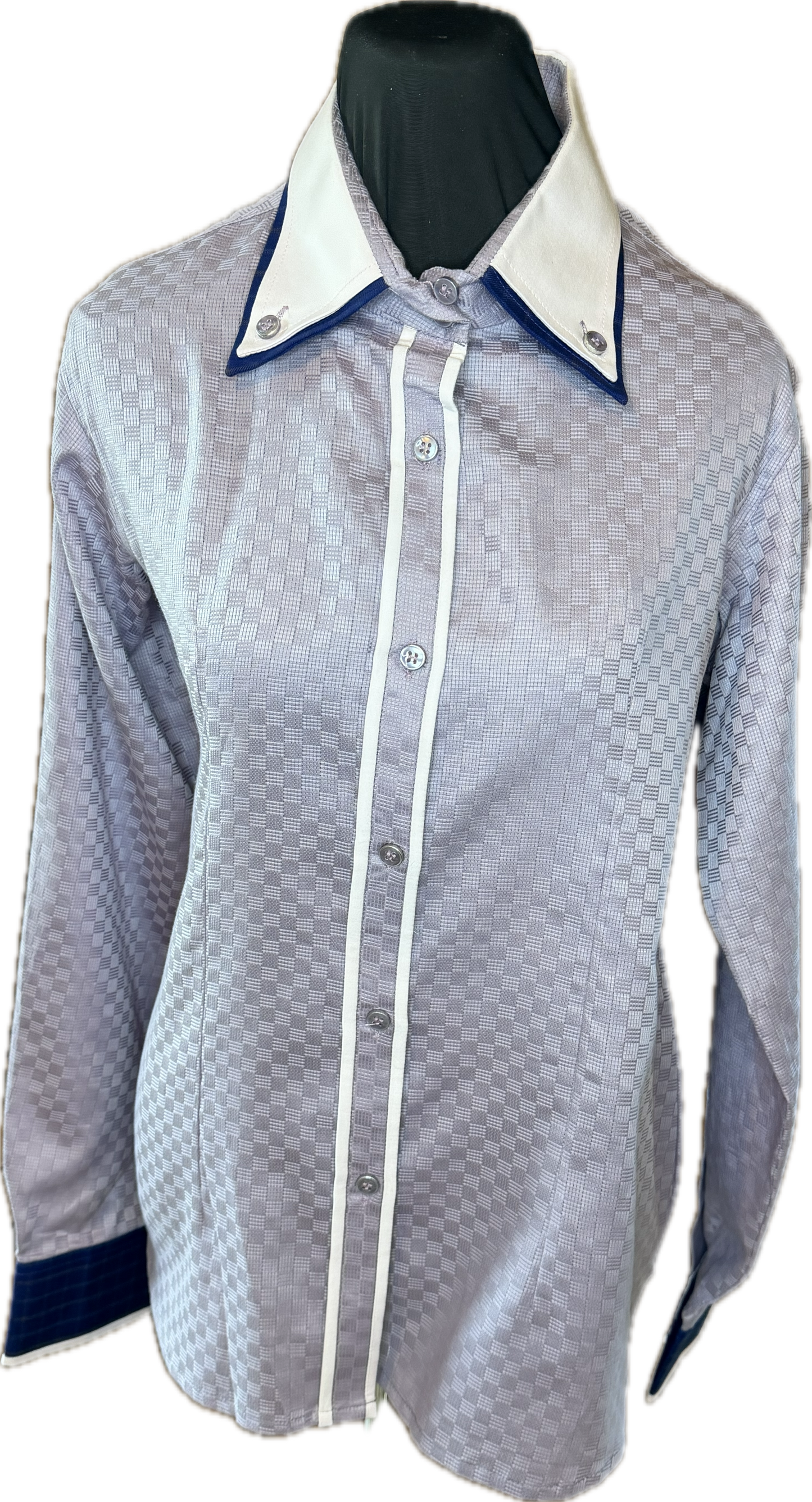 *38 Bust* Vest Set *Navy Blue Plaid and Ice Levander Shirt Set