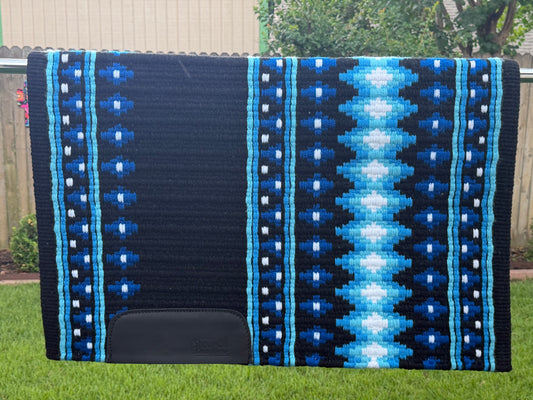B568 Oversized Saddle Blanket Black, White, Royal Blue, Aqua, Sky Blue