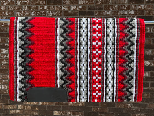 B497 Oversized Saddle Blanket Show Red, Charcoal, Ash, Black, White, Burgundy
