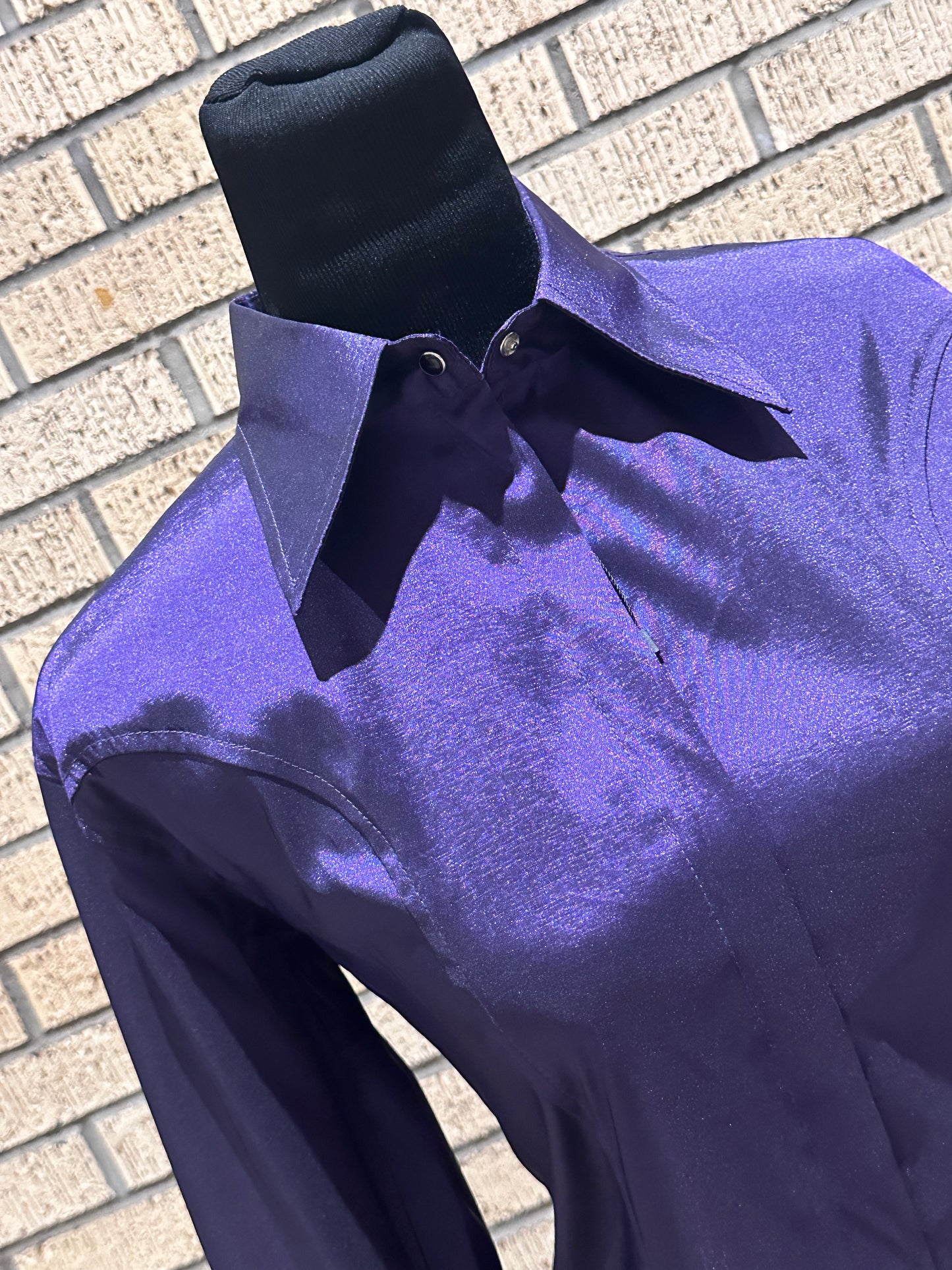 Size Extra Small Purple day shirt stretch taffeta