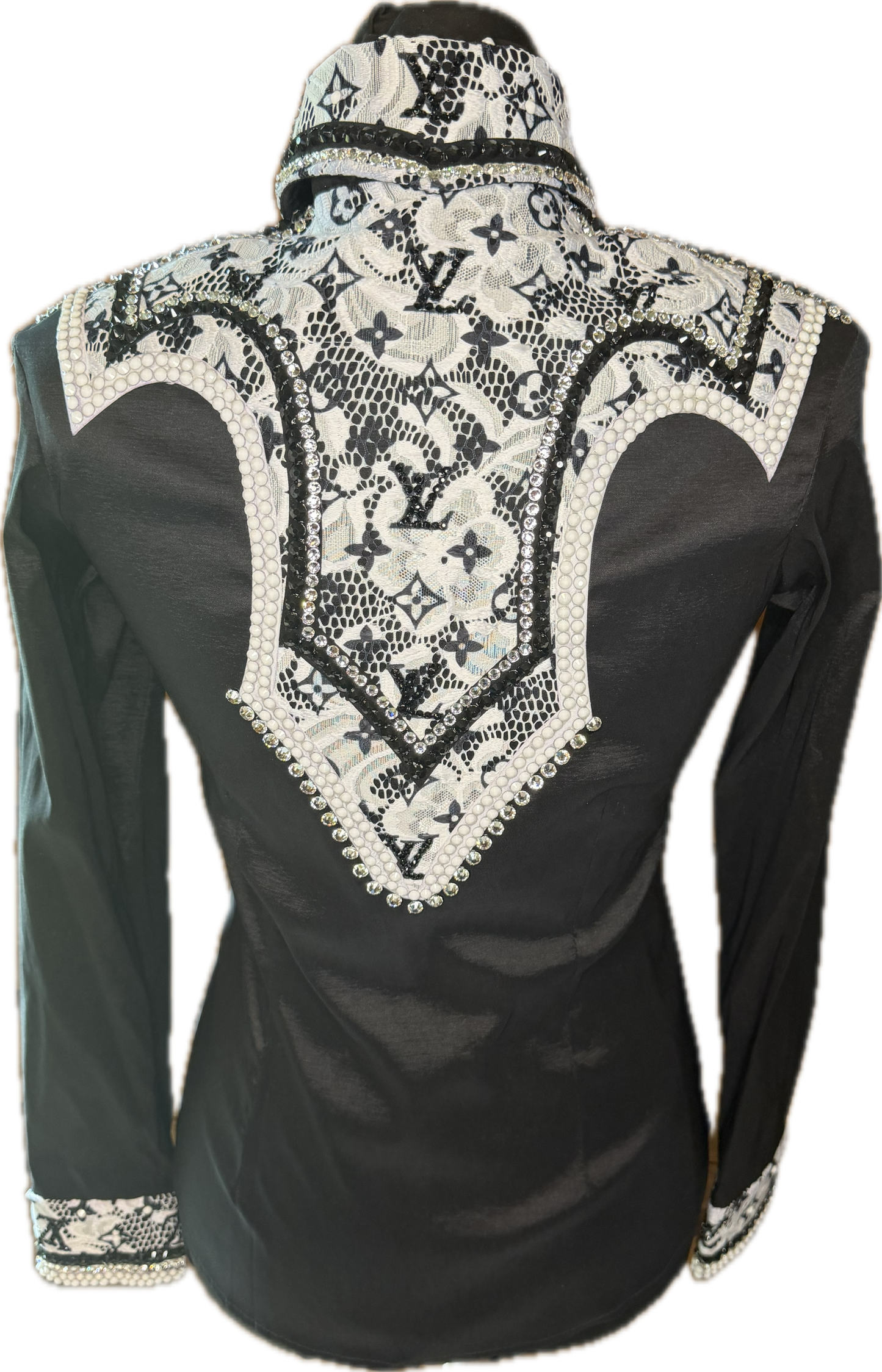 XS Black Stretch Taffeta with STUNNING LV Design