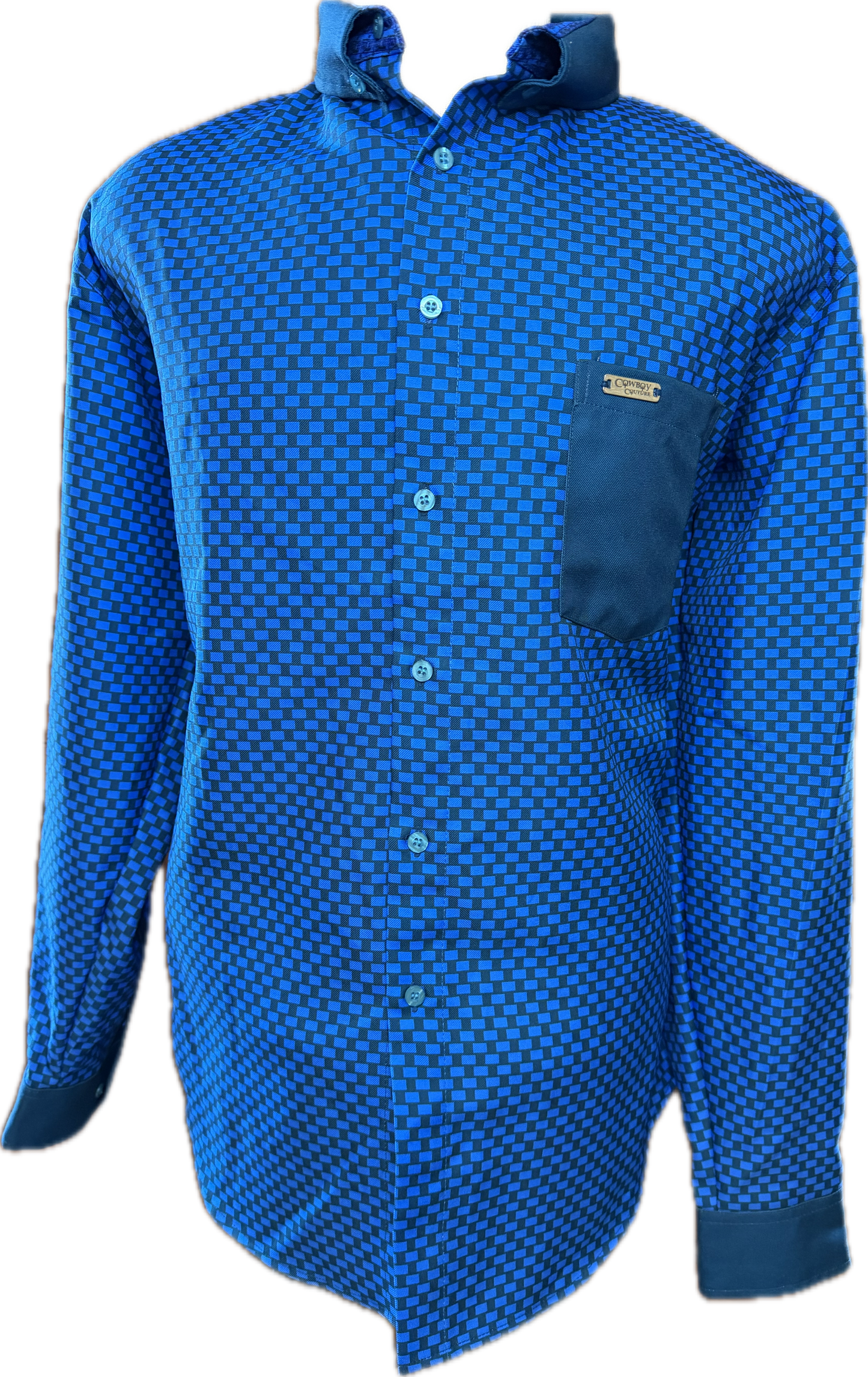 Cowboy Couture Men's Shirt -Dark Teal -Carbon Fiber