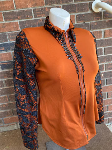 Size Large Rust with lace sleever overlay