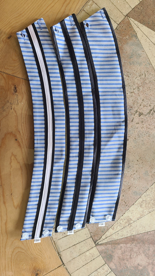 #U92 English Shirt Sky Blue with white and black stripes
