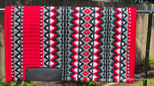 624 Oversized Saddle Blanket Red, Ash, Grey, Black, White