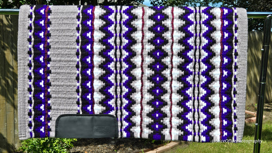 617 Oversized Saddle Blanket Grey, Deep Purple, Black, Burgundy