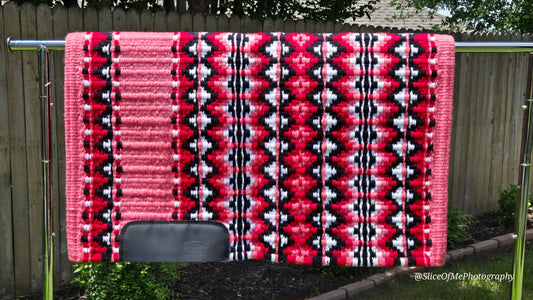 644 Oversized Saddle Blanket Pink, Red, White, Black