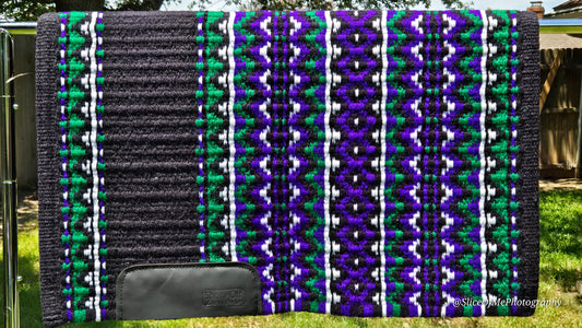 631 Oversized Saddle Blanket Black, Royal Purple, Kelly Green, White