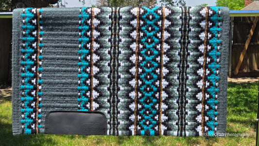 630 Oversized Saddle Blanket Charcoal, Teal, Metallic Gold, Ash, Black, White