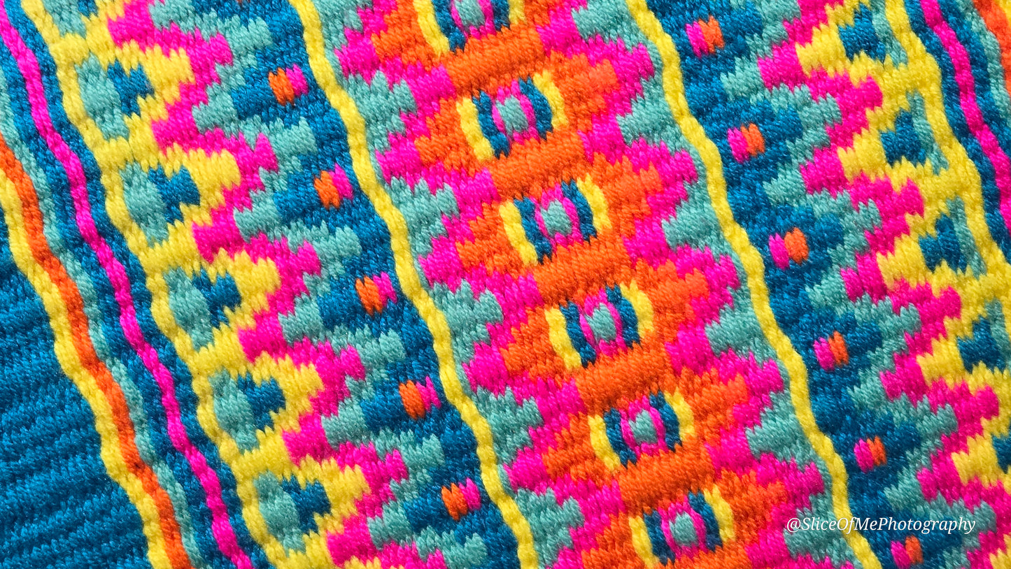 713 Oversized Saddle Blanket Turquoise, neon pink,yellow, soft Turquoise, teal