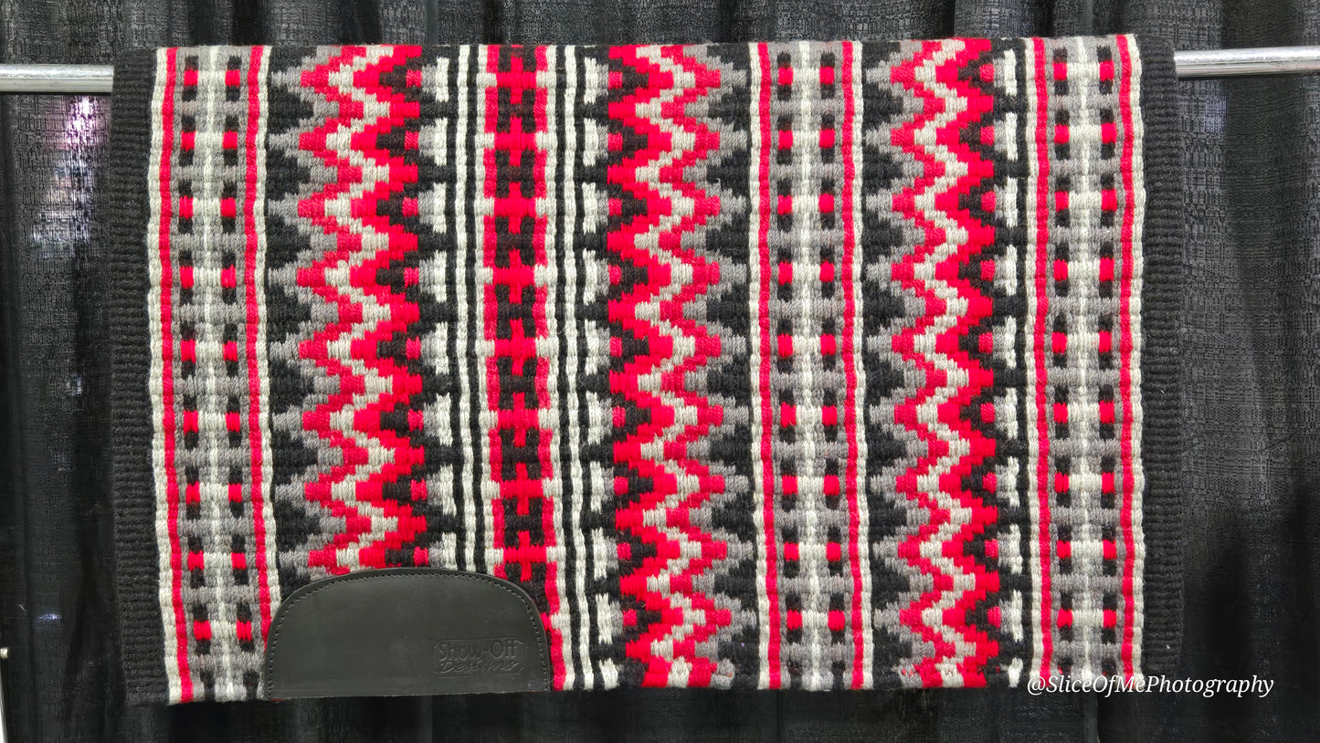 723 Oversized Saddle Blanket black, ash, charcoal, red, white