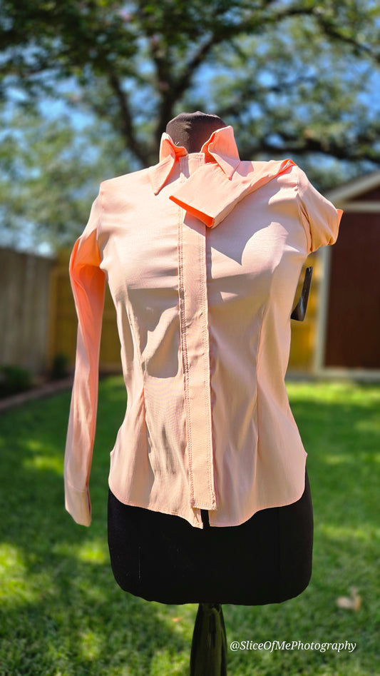 Peach Ice Stretch Taffeta Plain Shirt