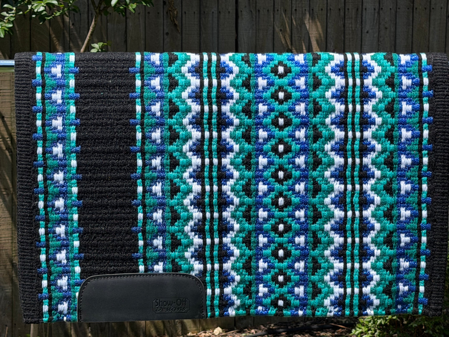 B516 Oversized Saddle Blanket Black, Bright Teal, Teal, Matte Metallic Royal Blue, White