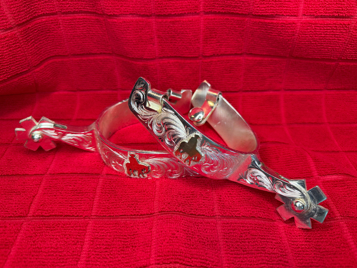 Sterling Sliver Overlay Spurs -Western Pleasure-