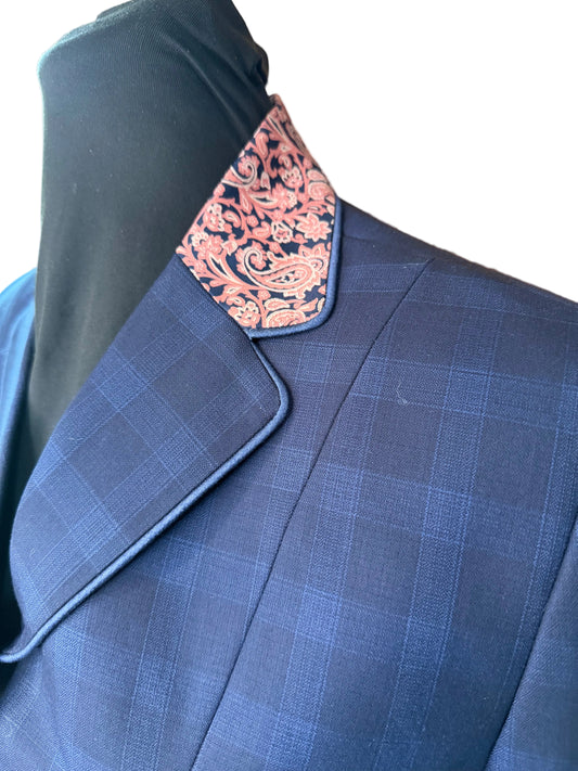 *Youth* Navy Plaid with Pink Paisley *Hidden Zipper*