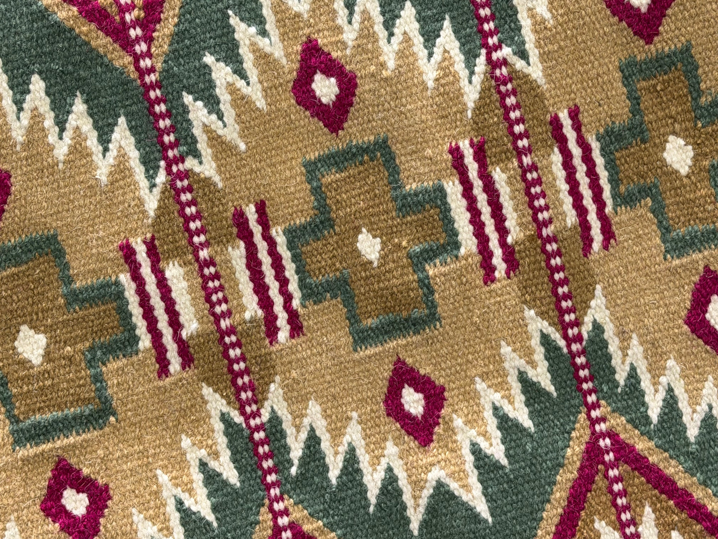a107 Ranch Oversized Saddle Blanket Sage Green, Raspberry, Indian Tan, Raw Umber, Cream