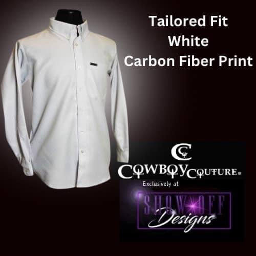 ***PRE SALE***Cowboy Couture Men's Shirt - White Carbon Fiber Print