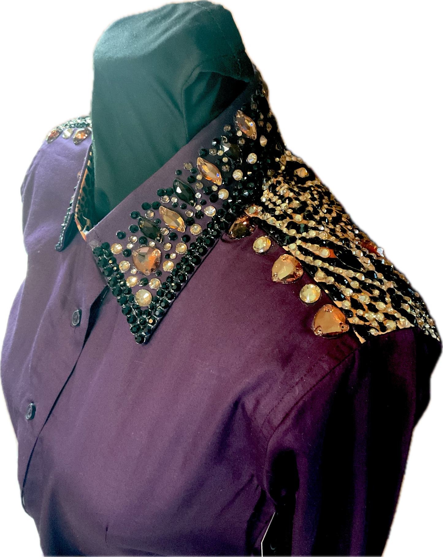 XS Plum Cotton Day Shirt Gorgeous Leopard and Gold Details