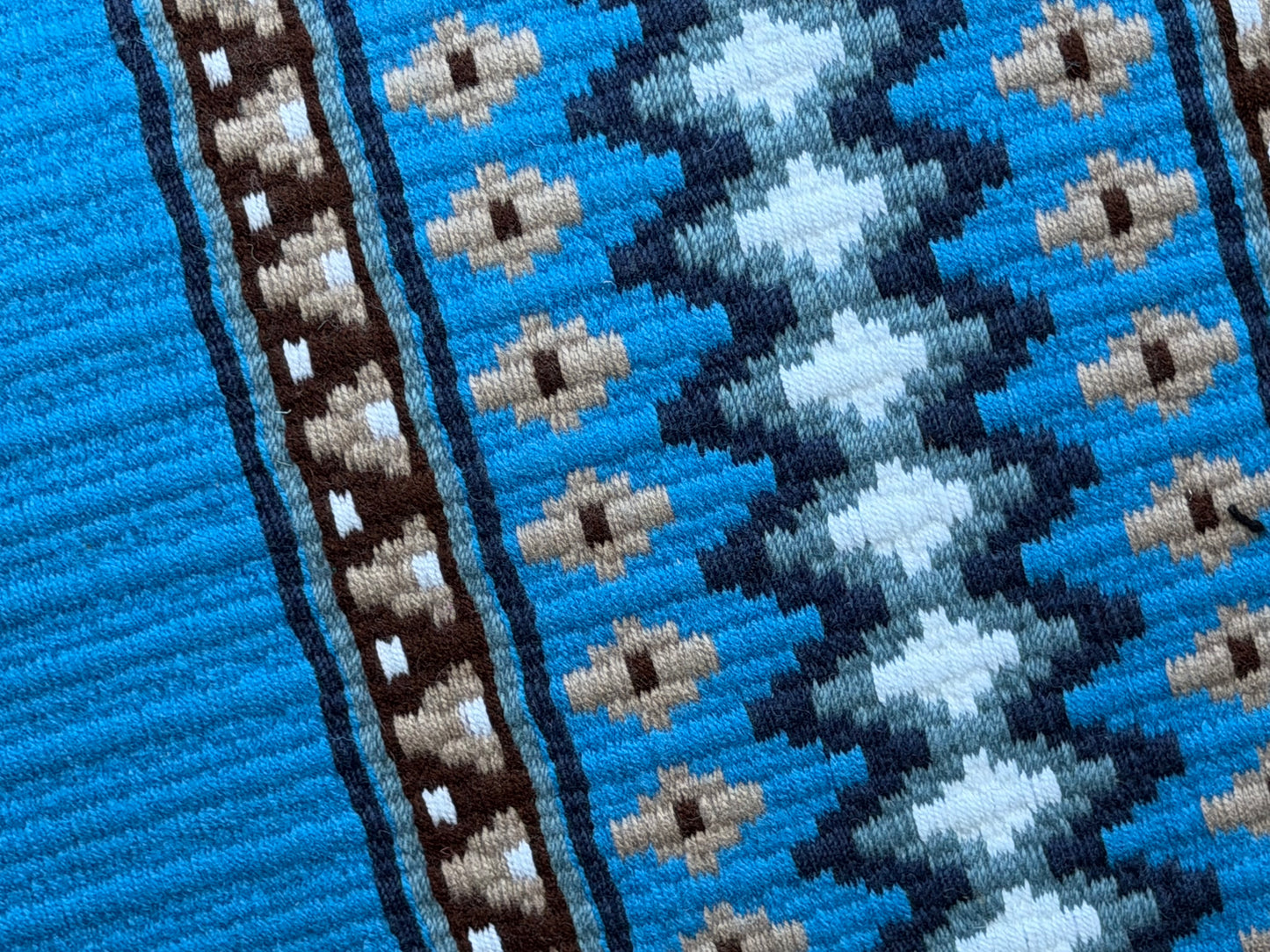 B542 Oversized Saddle Blanket Bright Blue, Slate Blue, Light Blue, Silver Rose, Chocolate