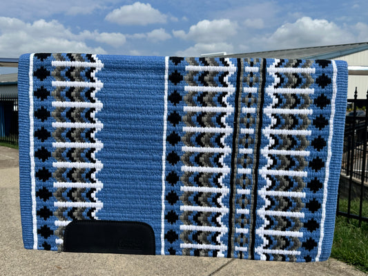 B368 Oversized Saddle Blanket Periwinkle, Black, White, Ash, Charcoal