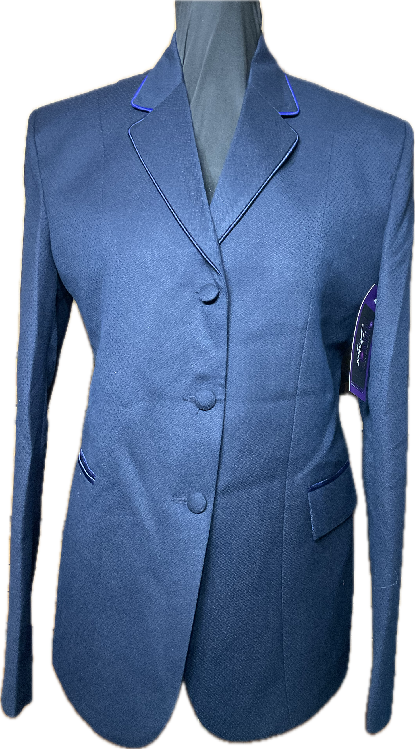 Navy Diamond Print with Dark Purple and Navy Piping