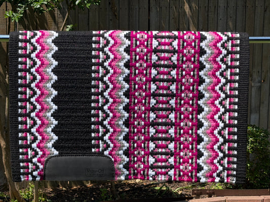 B519 Oversized Saddle Blanket Black, White, Raspberry, Sachet Pink, Ash