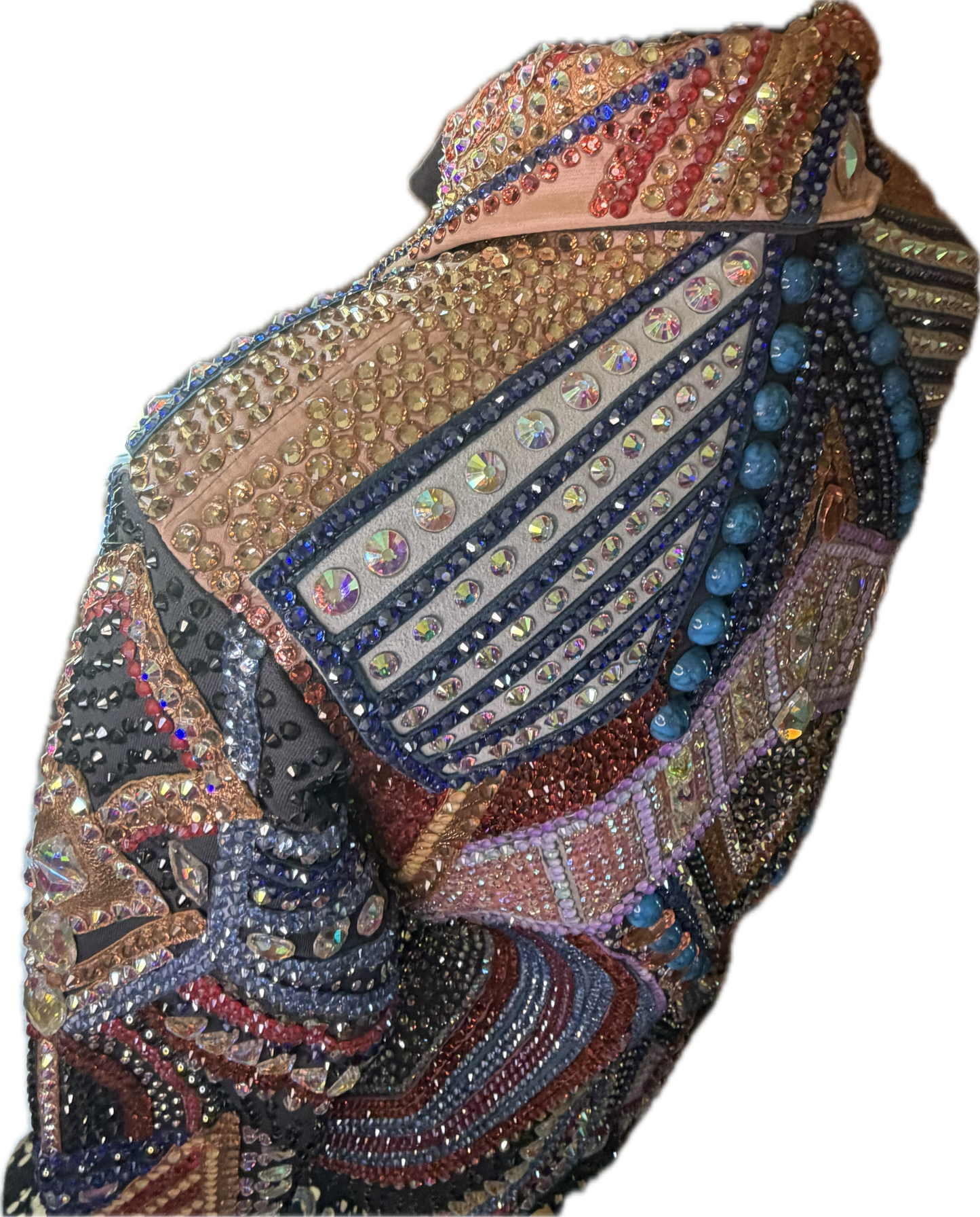 Extra Small Charcoal Grey Showmanship Jacket with Coral, Peach and Lavander. Comes with Pants.