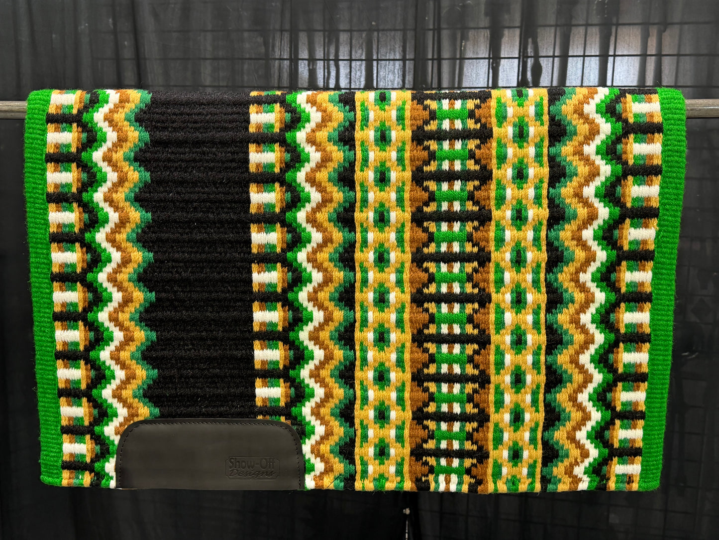 B604 Oversized Saddle Blanket Emerald Green, Black, White, Indian Tan, Sheep Skin, Kelly Green