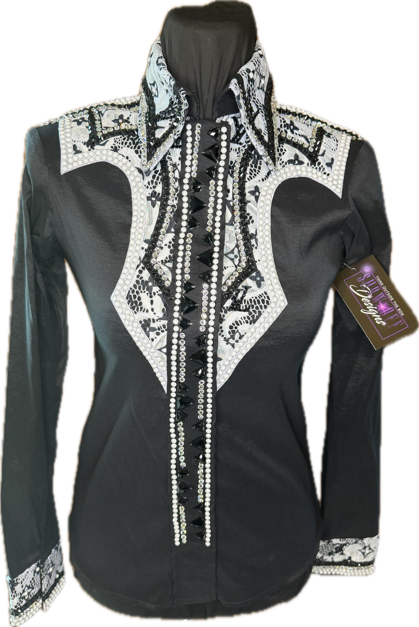 XS Black Stretch Taffeta with STUNNING LV Design
