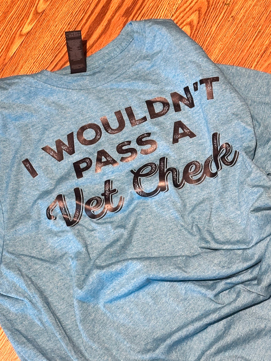 T-Shirt "Vet Check" SMALL in turquoise heather