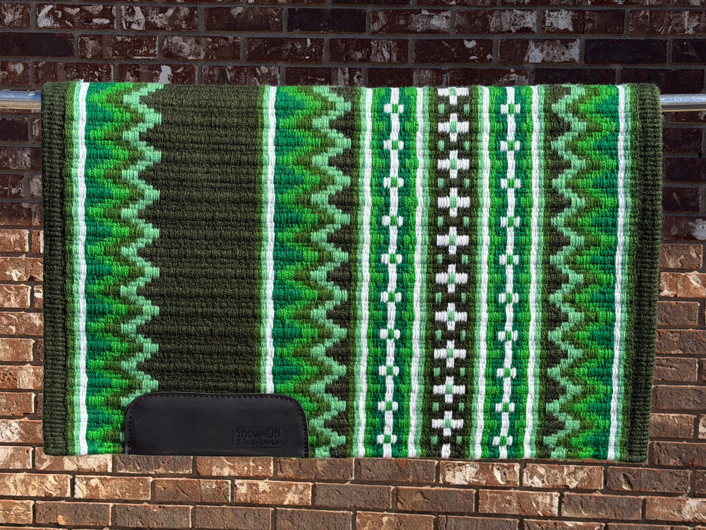 B458 Oversized Saddle Blanket Hunter, Light Hunter Green, Emerald Green, Kelly Green, White