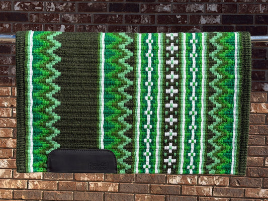 B458 Oversized Saddle Blanket Hunter, Light Hunter Green, Emerald Green, Kelly Green, White