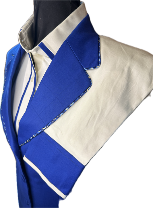 *38 Bust* Vest Set *Bright Royal Blue with Cream Matching Shirt and Belt