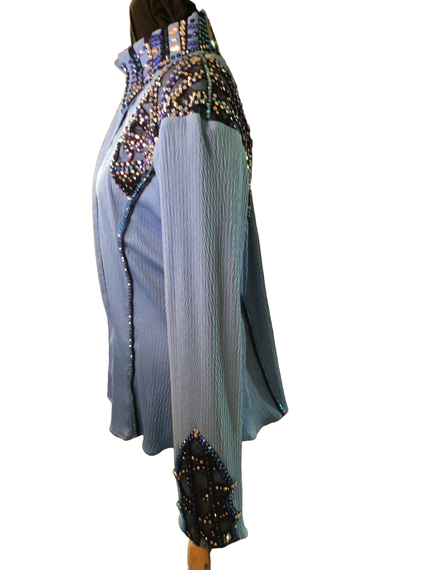 XXL Sky Blue Textured Lycra with Navy Accents